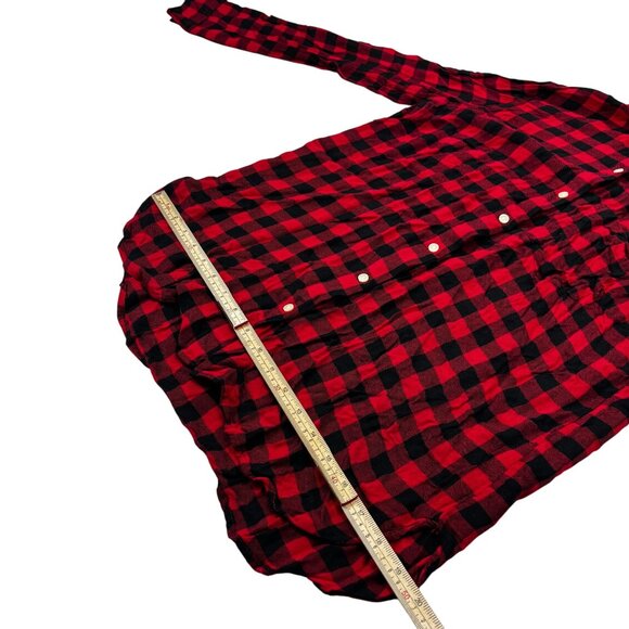 Old Navy Red & Black Plaid Button-Up Shirt  M - Picture 11 of 11